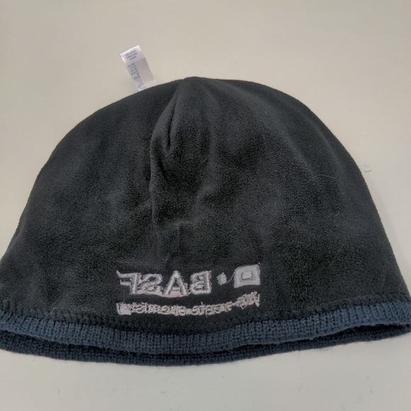 Port Authority Men's Knit Beanie Hat Cap Blue Gray Striped Acrylic Embroidered - Picture 8 of 12